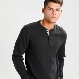 Rag and Bone Black Classic Henley Medium